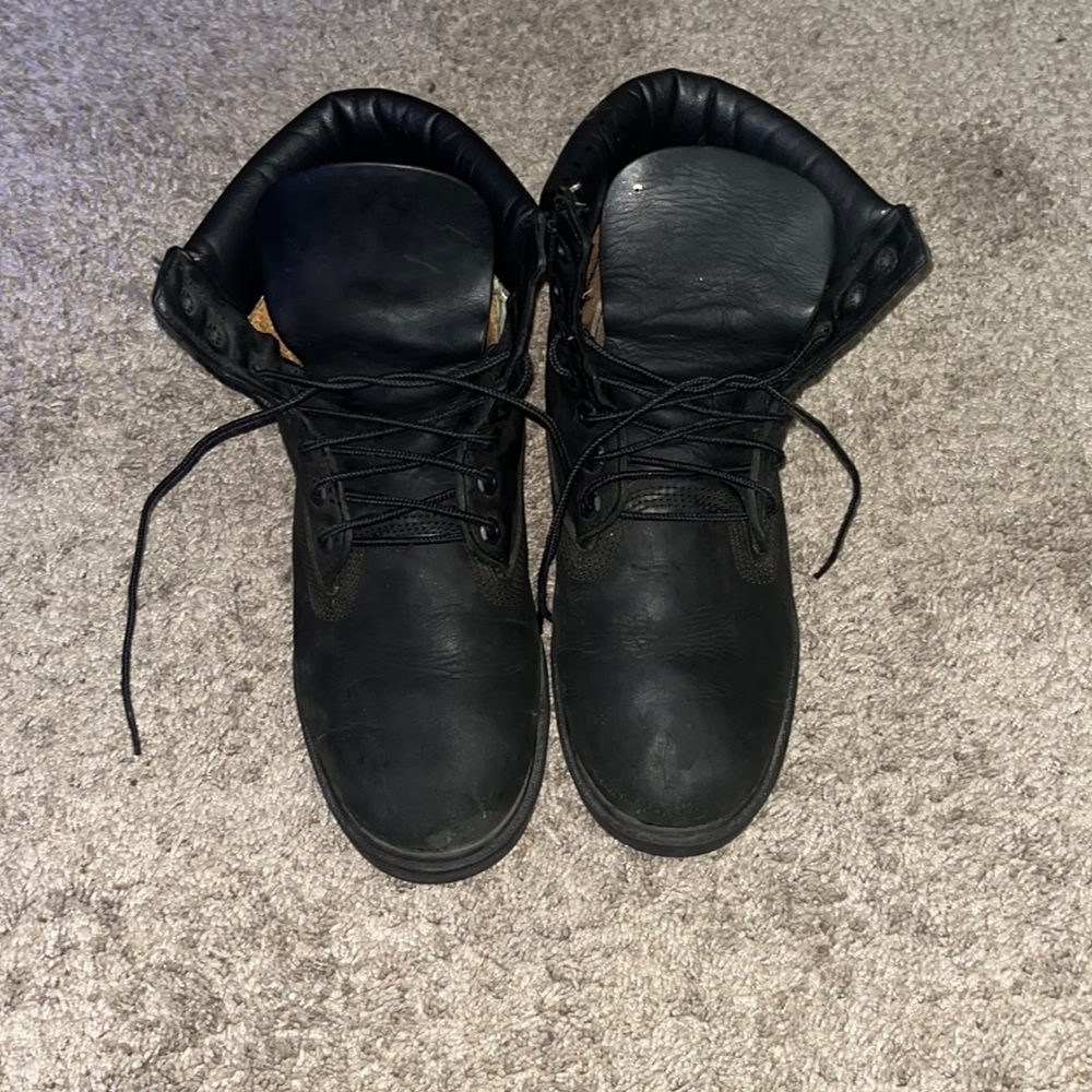 All black Timbs. Uncreased and cleaned to the best of my ability